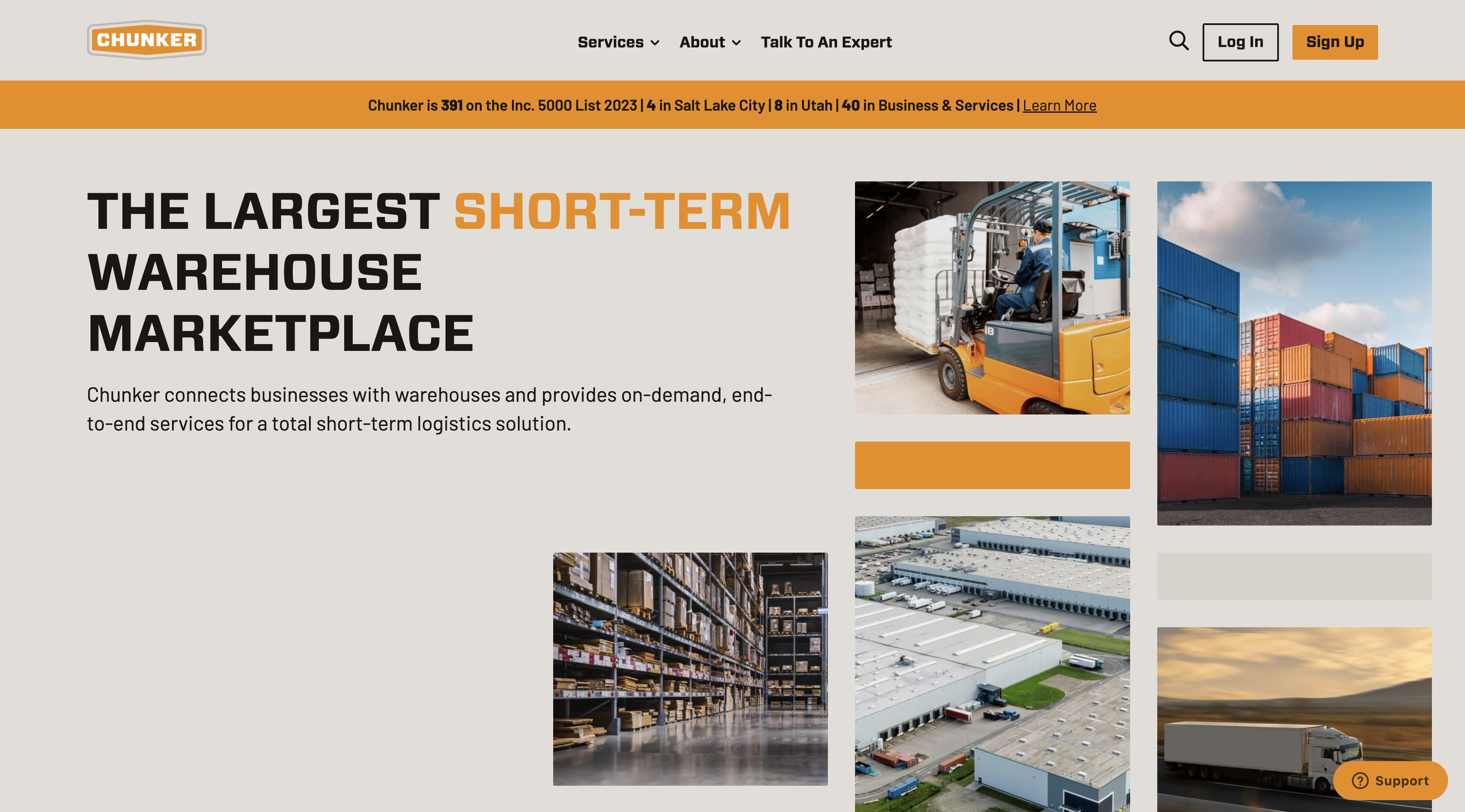 Platform for sharing short-term commercial warehouse space, container storage, and logistic services